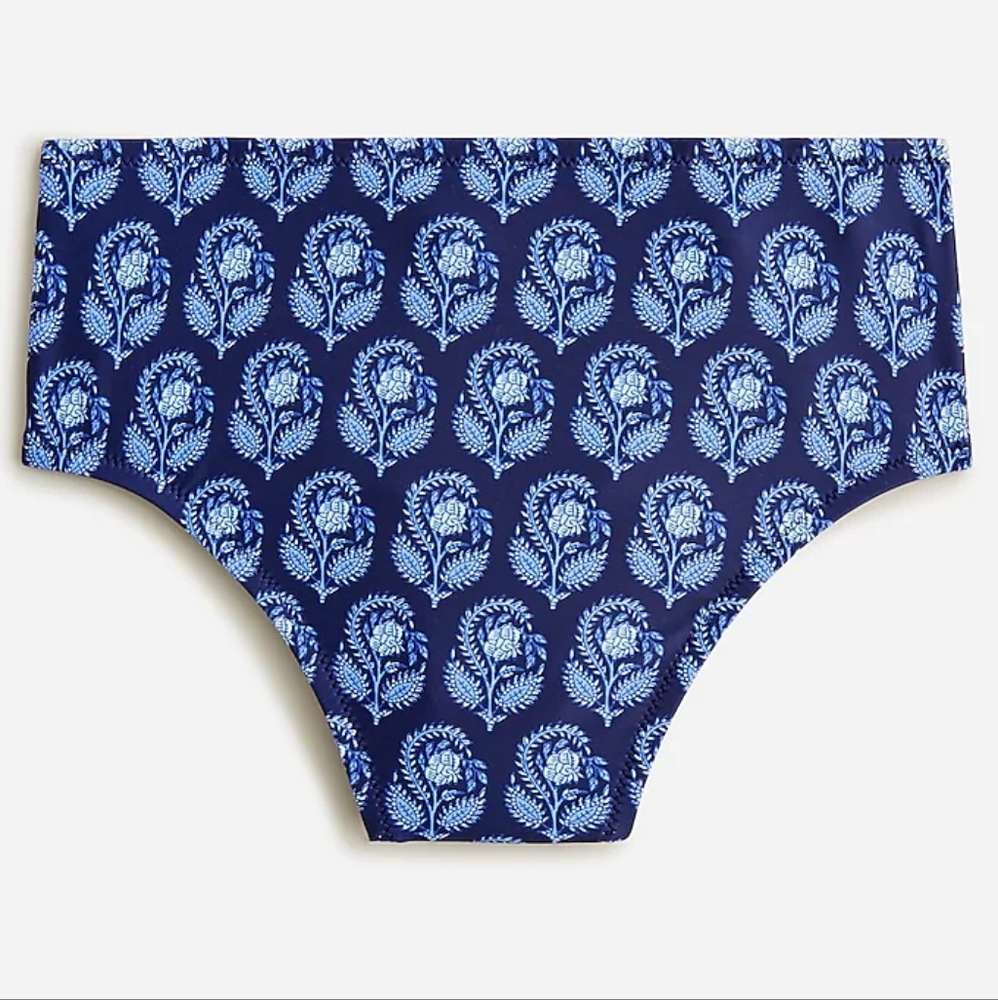 J.Crew plus floral moderate coverage high rise bikini bottoms, 2XL, blue - Picture 2 of 9